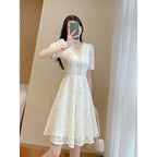 Formal Occasion White Elegant Woman Dress Midi, Birthday Dresses for Women, Luxury Beautiful High Quality Outfits