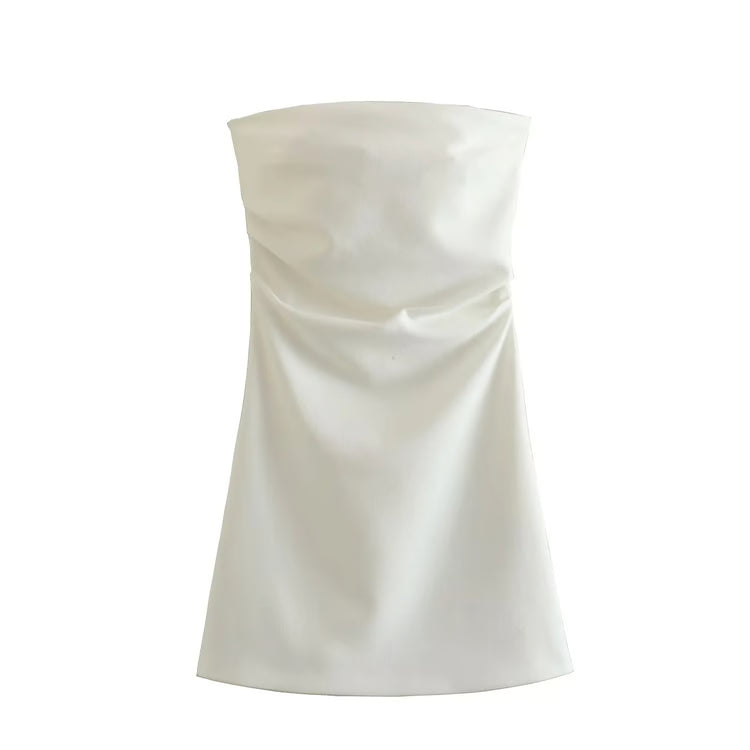 Dress Women Off Shoulder Corset Short Dresses, Ruched Backless Bodycon, Blue Black White Sexy Party Dresses for Women
