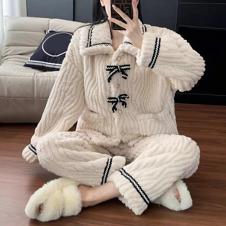 Women's Pajamas Set, Autumn & Winter Home Wear, Padded, Thickened Warm Princess Clothes for Cozy Comfort
