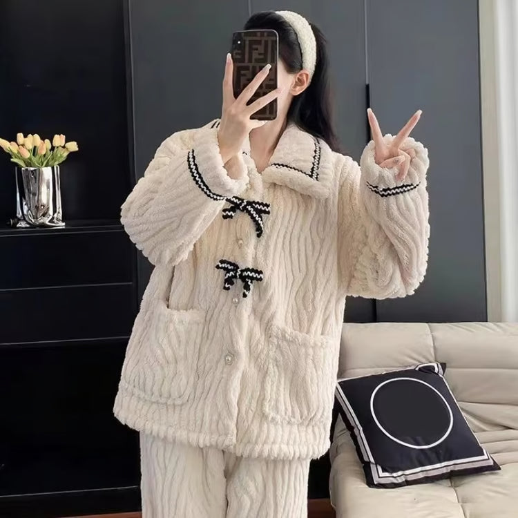 Women's Pajamas Set, Autumn & Winter Home Wear, Padded, Thickened Warm Princess Clothes for Cozy Comfort