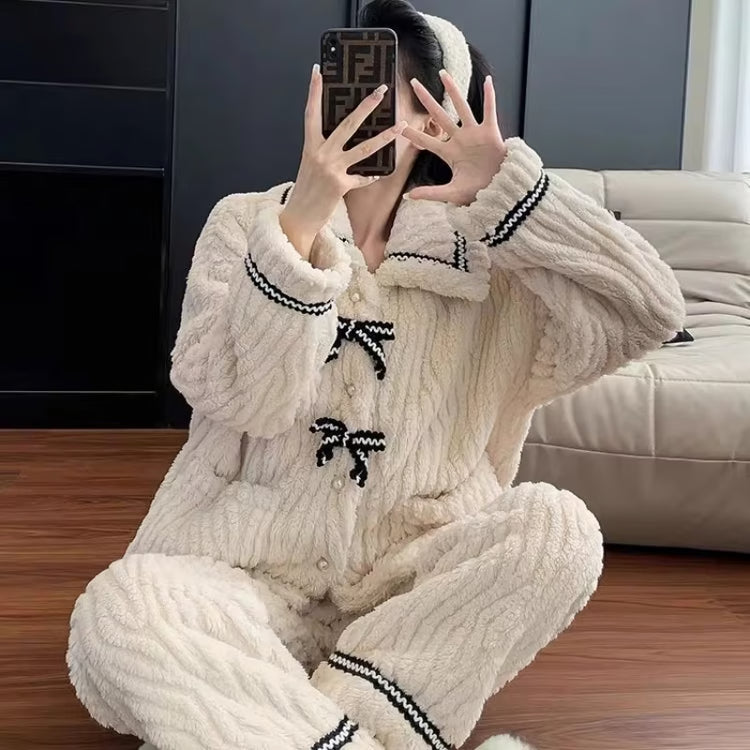 Women's Pajamas Set, Autumn & Winter Home Wear, Padded, Thickened Warm Princess Clothes for Cozy Comfort