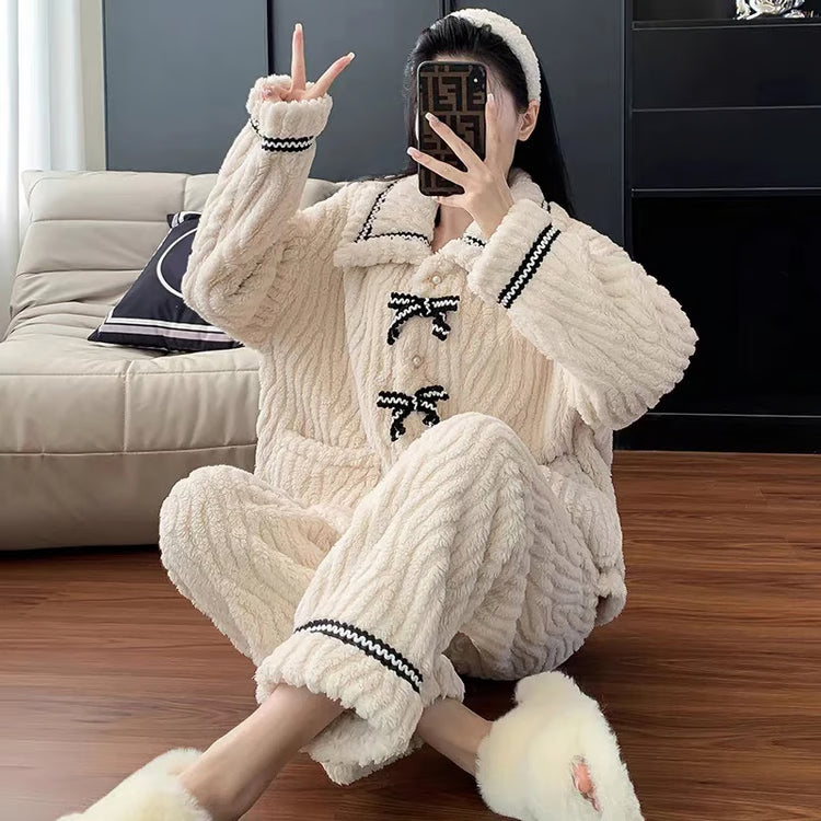 Women's Pajamas Set, Autumn & Winter Home Wear, Padded, Thickened Warm Princess Clothes for Cozy Comfort