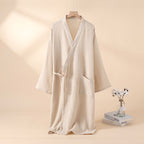 Men's and Women's Kimono Robes, Sleepwear Cotton Yarn Bathrobe, Tied Cardigan Thin Home Clothes, Couple Robes