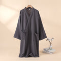 Men's and Women's Kimono Robes, Sleepwear Cotton Yarn Bathrobe, Tied Cardigan Thin Home Clothes, Couple Robes