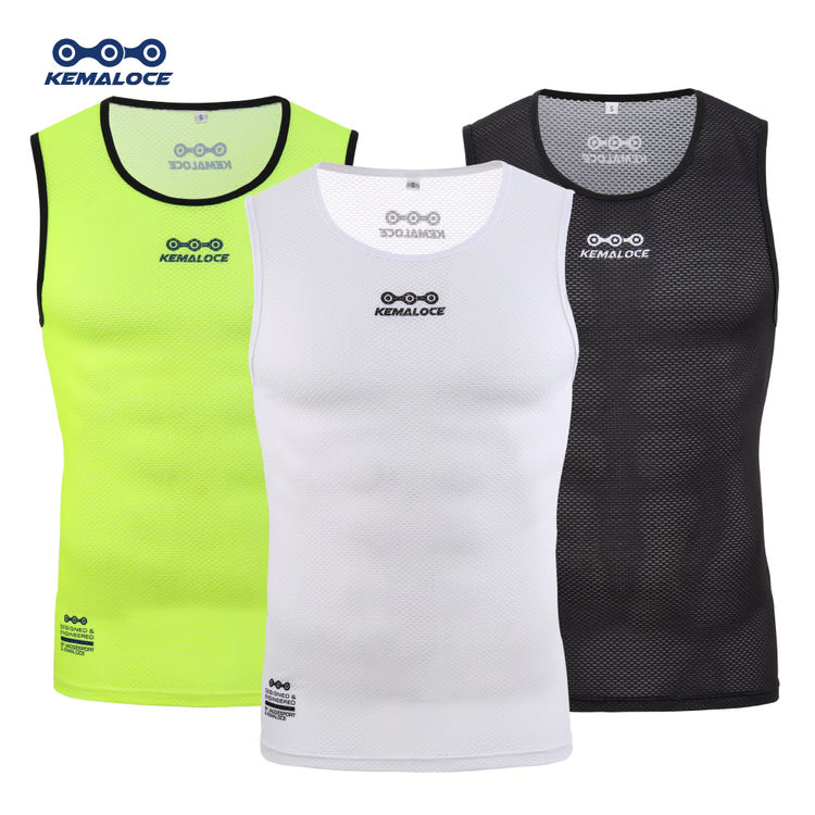 Breathable Cycling Base Layer, Quick Dry MTB Vest, Cool Cycle Sleevess for Summer, White Bike Undershirt