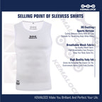 Breathable Cycling Base Layer, Quick Dry MTB Vest, Cool Cycle Sleevess for Summer, White Bike Undershirt