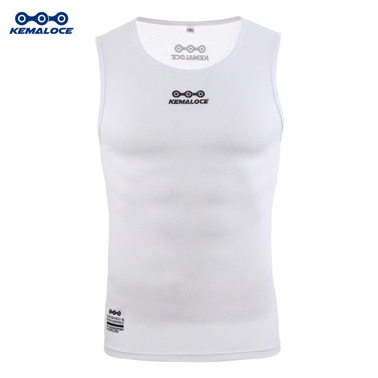Breathable Cycling Base Layer, Quick Dry MTB Vest, Cool Cycle Sleevess for Summer, White Bike Undershirt