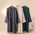 Men's and Women's Kimono Robes, Sleepwear Cotton Yarn Bathrobe, Tied Cardigan Thin Home Clothes, Couple Robes