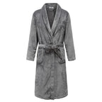 Plus Size Thick Flannel Mens Kimono Bathrobe for Autumn and Winter