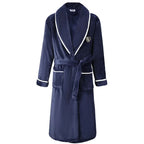 Plus Size Thick Flannel Mens Kimono Bathrobe for Autumn and Winter